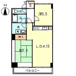 グランバトー・M 2LDKの間取図画像