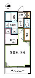 ビバグランデ光琳 ワンルームの間取図画像