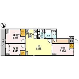 セレスティア松が丘 3LDKの間取図画像