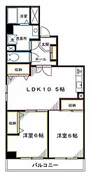 なかの区民住宅トラスティ野方 2LDKの間取図画像