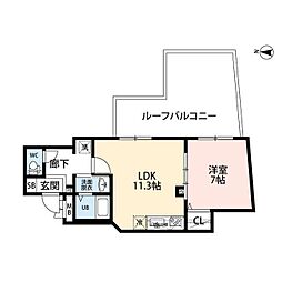 BenoitNAKANO 1LDKの間取図画像