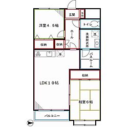 トラスティ竹内 2LDKの間取図画像