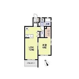 Aireville 1LDKの間取図画像