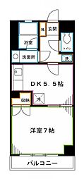 キャッスルナカノ 1DKの間取図画像