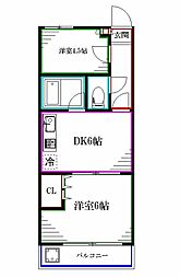 サン・コーポ 2DKの間取図画像