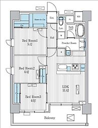 Terra蚕糸の森 3LDKの間取図画像