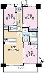 セザール新狭山 3LDKの間取図画像