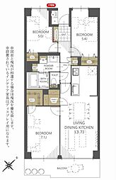 川越旭町ビューハイツ 3LDKの間取図画像