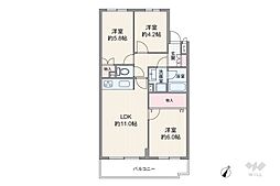 ライオンズマンション中根 3LDKの間取図画像