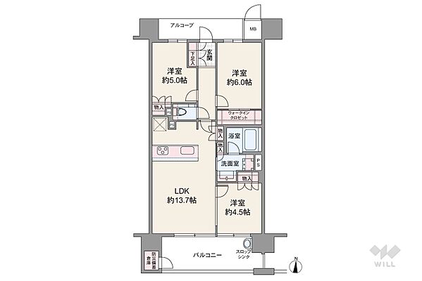 間取り グランクレア桜山 6階/-