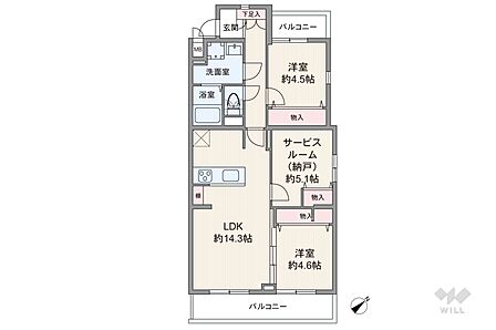 2SLDK 間取り