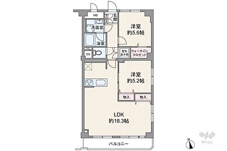 2LDK 間取り