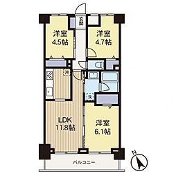 さがみ野シティハイツ 3LDKの間取図画像