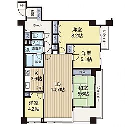 みやこガーデンメープル館 4LDKの間取図画像