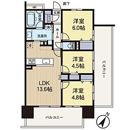 プレシス相模大野 3LDKの間取図画像