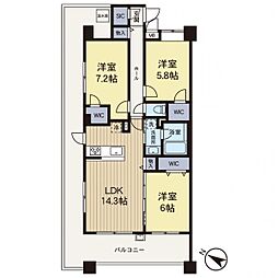 シーズガーデン大和 3LDKの間取図画像