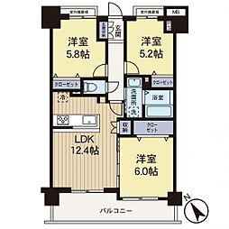藤和シティホームズ大和パークサイドビュー 3LDKの間取図画像