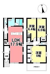 中古戸建　中川区横前町 3LDKの間取り