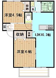 シャーメゾンさくら 2LDKの間取図画像