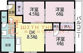 MARKSFORT（マークスフォート）津福 502号 ｜ 福岡県久留米市津福本町1661-3（賃貸マンション3LDK・5階・61.75㎡） その2