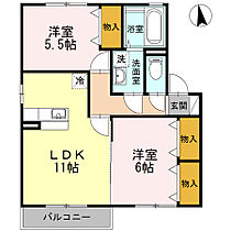 クレセントコート B205号 ｜ 福岡県八女郡広川町大字吉常438-1（賃貸アパート2LDK・2階・55.45㎡） その2