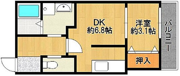 レイナス花絣 101号｜福岡県久留米市梅満町(賃貸アパート1DK・1階・28.36㎡)の写真 その2