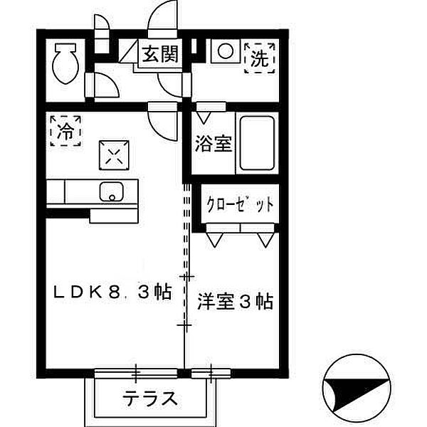 メゾンドルーラルII 102号｜福岡県うきは市吉井町福益(賃貸アパート1LDK・1階・29.25㎡)の写真 その2