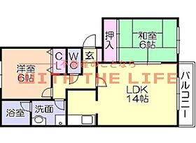 ディアコート A103号 ｜ 福岡県久留米市津福本町6-3（賃貸テラスハウス2LDK・1階・65.40㎡） その2