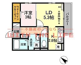 カルミア 301号 ｜ 福岡県久留米市安武町安武本3108-1（賃貸アパート1LDK・3階・32.80㎡） その2