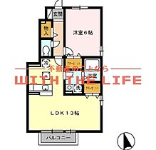 ディアマーレ 103号 ｜ 福岡県久留米市高良内町4470-5（賃貸アパート1LDK・1階・46.10㎡） その2