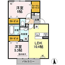 チセヌプリ 202号 ｜ 福岡県久留米市上津町1766-5（賃貸アパート2LDK・2階・53.48㎡） その2