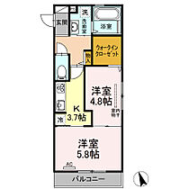 D-room桜雲（オウウン） 201号 ｜ 福岡県筑後市大字熊野101-7（賃貸アパート2K・2階・41.59㎡） その2