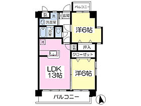 グリーンヒル櫛原 301号 ｜ 福岡県久留米市東櫛原町1500（賃貸マンション2LDK・3階・57.65㎡） その2