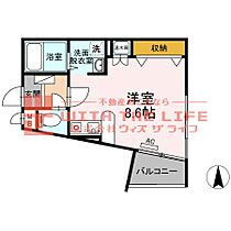 ロッヂングスオーク 203号 ｜ 福岡県久留米市野中町84-2（賃貸マンション1R・2階・27.30㎡） その2