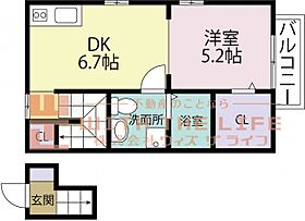 DaitoStyleTINA（ダイトウスタイルティーナ） 206号 ｜ 福岡県久留米市櫛原町51-6（賃貸アパート1DK・2階・33.94㎡） その2