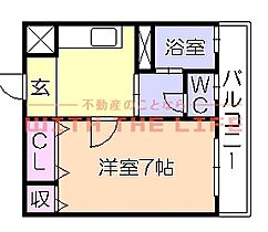 セジュールプロバンス 103号 ｜ 福岡県久留米市御井町1966-2（賃貸アパート1K・1階・27.00㎡） その2