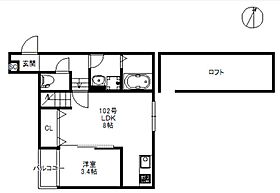 elle小郡  ｜ 福岡県小郡市小板井178-1（賃貸アパート1LDK・1階・34.00㎡） その2