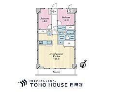 グランパーク深沢 2LDKの間取図画像