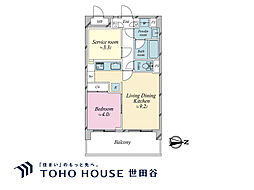 グレイスコート池尻大橋 1SLDKの間取図画像