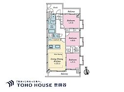 サンティール三鷹ノースウイング 3LDKの間取図画像