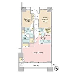 パークホームズ二子玉川ヒルトップ 2LDKの間取図画像