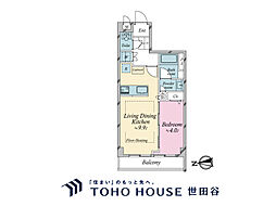 サンコート芝公園 1LDKの間取図画像