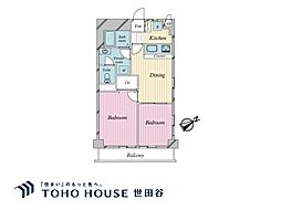 グリーンサイド 2DKの間取図画像