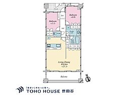 パークハウス等々力一丁目 2LDKの間取図画像