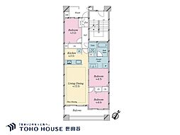 新百合ヶ丘パークハウスヒルズテラス 3LDKの間取図画像