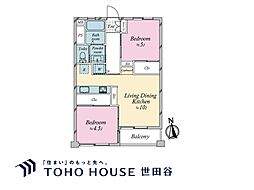 三田コーポラス 2LDKの間取図画像