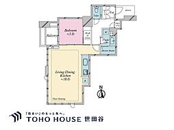 ドゥ・トゥールEAST棟 1LDKの間取図画像