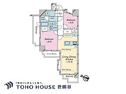 ヴィーナ・パルテール渋谷ウエスト 2LDKの間取図画像