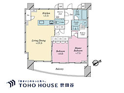THECONOE代官山 2LDKの間取図画像