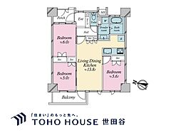 コスモ下高井戸ステーションアベニュー 3LDKの間取図画像